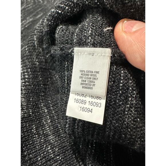 Bonobos Heathered Black Merino Wool Midweight Henley Sweater Size Medium - Picture 6 of 10